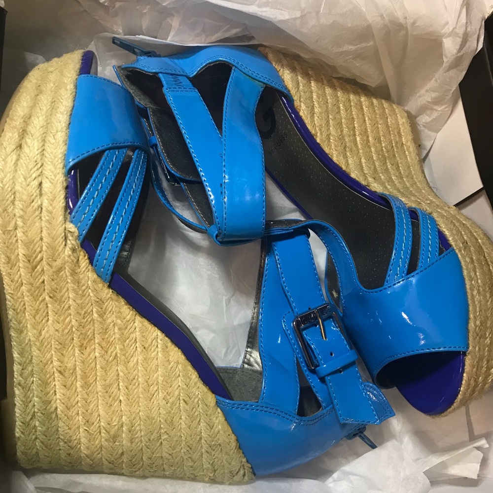 Guess Blue Color Block Espadrille Sandal